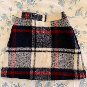 Abercrombie & Fitch Navy and Red Plaid Mini Skirt